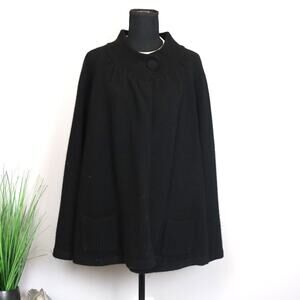Elena Solano Black Swing Sweater Top Button Wool Blend‎ Size 3X